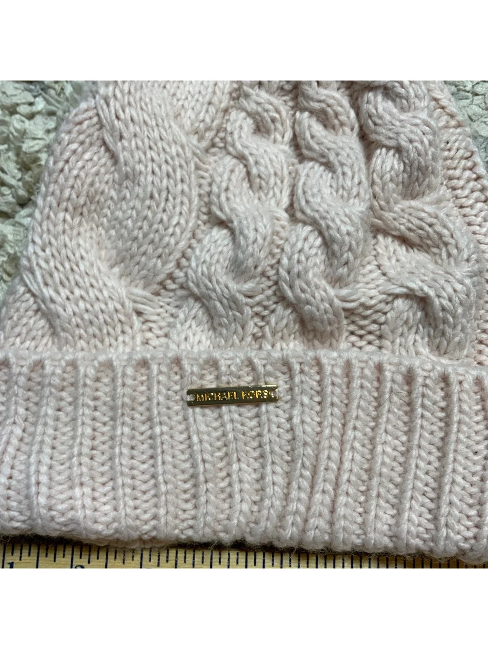 Michael Kors Pink Cable Knit Beanie Hat